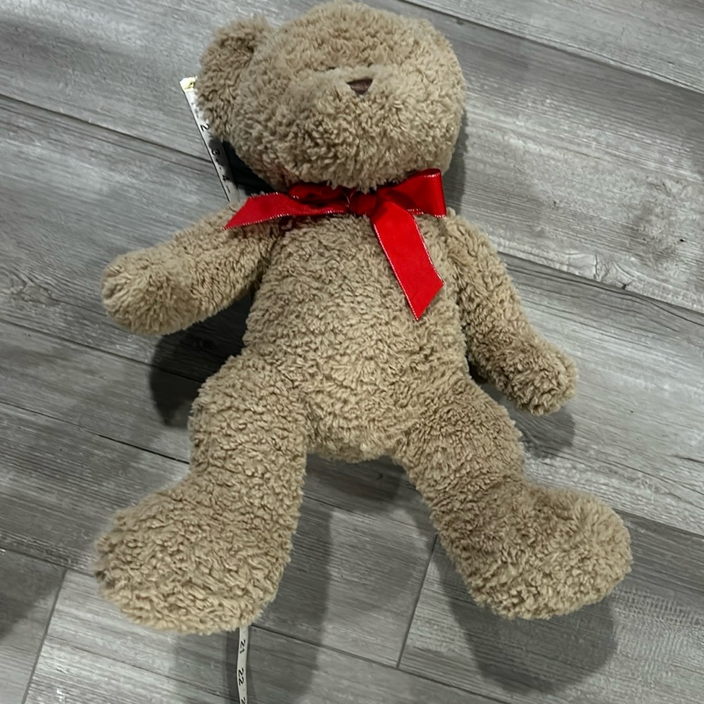 Walgreens Large Tan Teddy Bear Plush Red Ribbon Stuffed Animal 20”